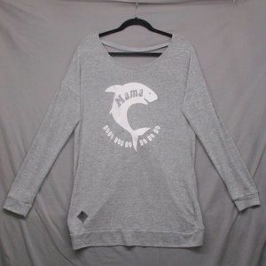 Simply Southern Long Sleeve Open‎ Back Fabric Twist Gray Women Size | L